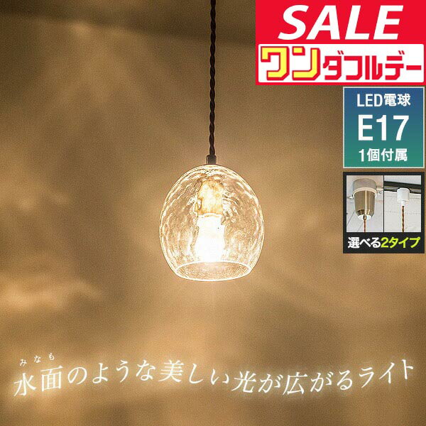 【12/1ワンダフルデー特価】【楽天1位】ペンダントライト北欧 1灯 電球色 LED電球付き 天井照明 ガラスシェード E17 口金 照明 丸 球 楕円 吊り下げ 引掛シーリング ダクトレール シーリングライト ダイニング ★[送料無料]