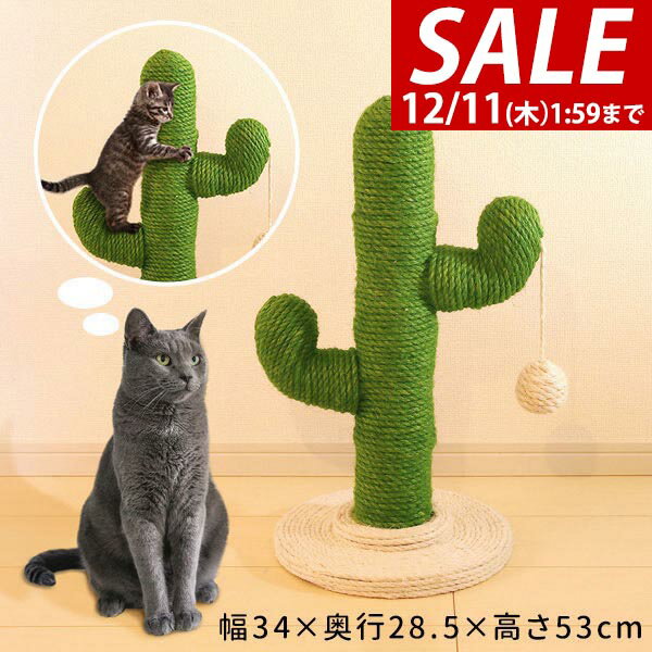 【4,730円→SALE3,960円〜12/11(木)01:59まで】【楽天1位】猫 爪とぎ ポール サボテン型 麻縄巻き 高さ..