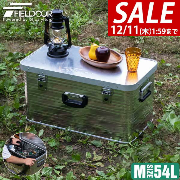 【8,910円→SALE8,140円〜12/11(木)01:59まで】【楽天1位】コンテナボックス アルミ製 Mサイズ 54L 収納ボックス フタ付き 収納ケース アルミ 54リットル 65 x 35 x 33cm 収納 道具入れ ストッカー 収納BOX 屋内 屋外 アウトドア ★[送料無料]