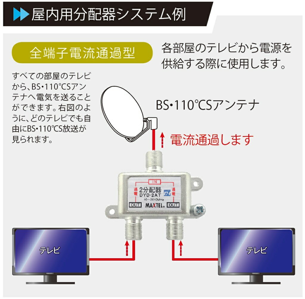 HG3AT-EP 5個セットマックステル【業者様向け】屋内用 3分配器 金メッキ(全端子 電流通過型)MAXTEL