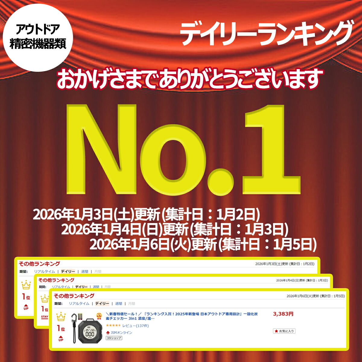 『ランキング1位入賞！新登場 日本アウトドア専用設計』一酸化炭素チェッカー 3in1 濃度/温度/湿度 高精度 瞬間検知 0PPM〜検知 Monons 大画面 大文字 大音量 日本語 乾電池付 一酸化炭素検知器 一酸化炭素警報器 キャンプ - Image 2