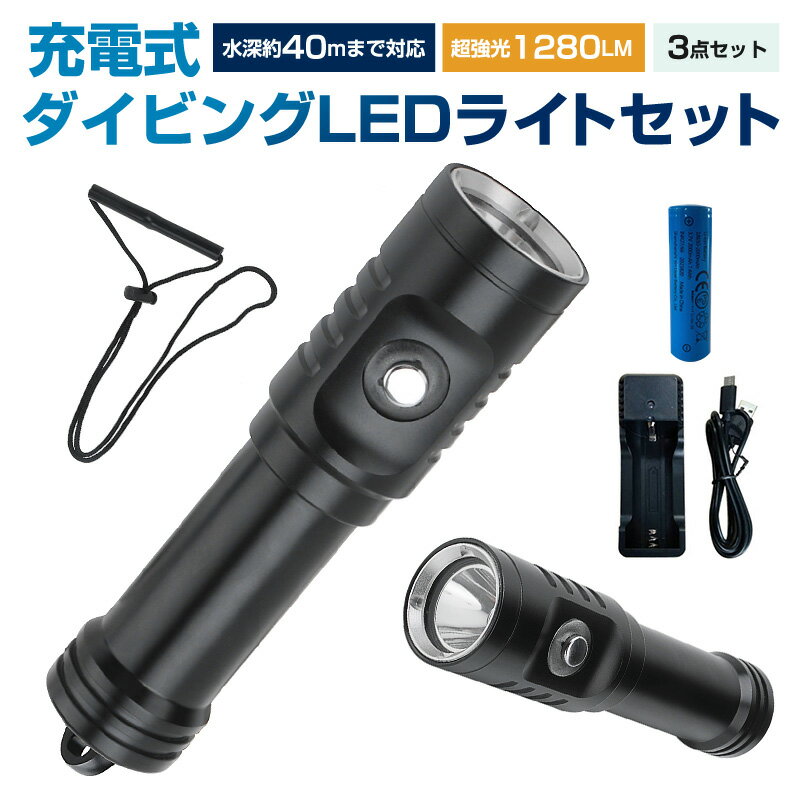 【楽天1位獲得】【高評価4.25点】耐高圧 LEDハンディライト 懐中電灯 水深40m使用可 L2 LED搭載 水中懐..