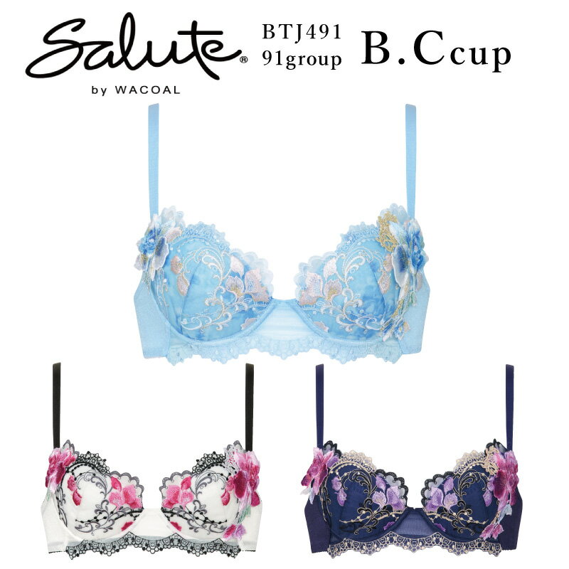 楽天BLUE WING　ブルーウイング31％OFF ワコール Wacoal サルート salute 91グループ 91G P-UP 3/4カップブラジャー B・Cカップ （下着 単品 ブラジャー レディース 女性） BTJ491