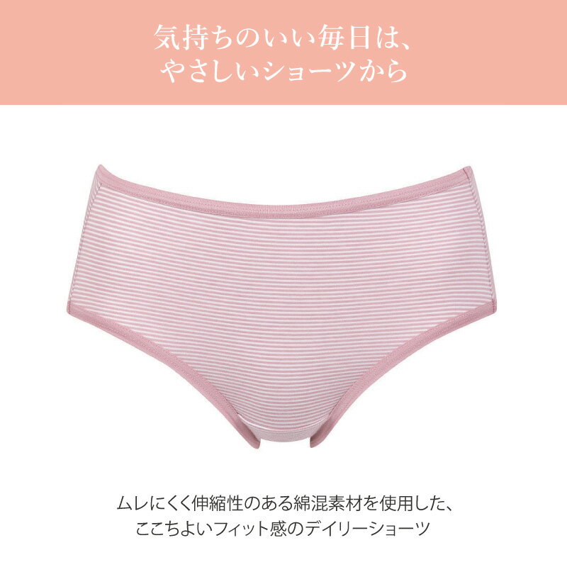 12%OFF Wacoal ワコール Wing ウイング ショーツ デイリー ボーダー はきこみ丈ふ...