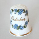 10月 マンスリー フラワー 12か月の花 October 青い小花 イギリス シンブル 指貫き ソーイング キルト パッチワーク コレクション アイテム 誕生...