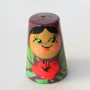 ロシアの女の子 ロシアンガール ウッド WOOD 木製 ハンドペイント シンブル 指貫き ソーイング キルト パッチワーク コレクション アイテム 誕生日 ギフ...