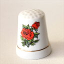 レッド ローズ Red Rose 赤いバラの花 フラワー Flower シンブル 指貫き ソーイング コレクション アイテム 誕生日 ギフト プレゼント 【中古...