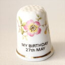 5月27日 ピンク ローズ Pink Rose バラの花 フラワー Flower バースデイ Birthday スタッフォードシャー シンブル 指貫き ソーイン...