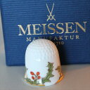 マイセン Meissen ホーリー リーブス Holly Leaves ヒイラギの葉と金彩が美しい ハンドペイント シンブル 指貫き クリスマス ソーイング パ...