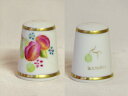 ピーチ ブドウ 可愛らしいフルーツと小花 ハンドペイント 手書き ロイヤル ウースター Royal worcester シンブル 指貫き ソーイング コレクショ...