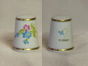 青 ピンク 小花 ブルー フラワー ハンドペイント 手書き ロイヤル ウースター Royal worcester シンブル 指貫き ソーイング コレクション ア...