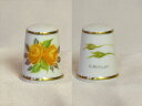 黄色い薔薇 イエロー ローズ 花 バラ フラワー ハンドペイント 手書き ロイヤル ウースター Royal worcester シンブル 指貫き ソーイング コ...
