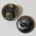 14mm フラワー 花 ピクチャー メタルボタン ソーイング ヴィンテージ アンティーク 【中古】
