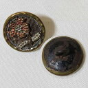 15mm フラワー 花 ピクチャー メタルボタン ソーイング ヴィンテージ アンティーク 【中古】