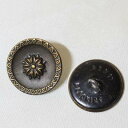 22.5mm P B & Co Deponirt フラワー 花 ピクチャー メタルボタン ソーイング ヴィンテージ アンティーク 【中古】
