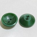 18mm グリーン 緑 2穴 チェコのヴィンテージ ガラス ボタン 【中古】