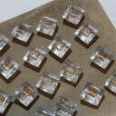 10mm 角 ドール ベビー にミニボタン 6個セット キラキラと美しい チェコ ガラス ボタン クリアー セット ソーイング アイテム プレゼント ヴィンテー...