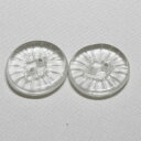 18mm 丸 キラキラと美しい チェコ ガラス ボタン クリアー 2個セット ソーイング アイテム プレゼント ヴィンテージ 【中古】