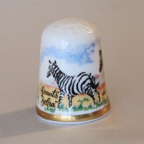 シマウマ ゼブラ ZEBRA 絶滅危惧種 W.R.Tipton 画 ケイバーズウォール Caverswall シンブル 指貫き ソーイング キルト パッチワーク コレクション アイテム 誕生日 ギフト プレゼント ヴィンテージ 【中古】 02P09Jan16 03P23Jan16