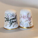 サンキュー Thank you 小花 ケイバーズウォール Caverswall シンブル 指貫き ソーイング アイテム プレゼント ヴィンテージ 【中古】 02...