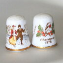 クリスマス イヤーズ 1978年 クリスマス レッドロビン アイススケート ケイバーズウォール Caverswall 限定発行 X'mas シンブル 指貫き ソ...
