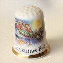 クリスマスの風景 クリスマス イブ Christmas Eve トナカイのソリに乗ったサンタクロース シンブル 指貫き ソーイング アイテム プレゼント 02P...
