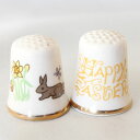 ハッピー イースター Happy Easter ウサギとスイセンと蝶 メイソンズ Mason's イギリス シンブル 指貫き ソーイング キルト パッチワーク ...