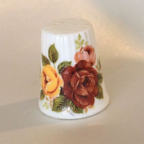 ローズ　Rose　バラの花　ロイカーカム　Roy Kirkham　イギリス シンブル 指貫き ヴィンテージ ソーイング アイテム 【中古】