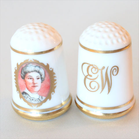 エレン　ウィルソン アメリカ ファーストレディーウッドロウ　ウィルソン大統領の妻ファーストレディー　シンブル（指貫）フランクリン ポーセリン ミント(Franklin Porceline Mint)