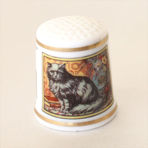 ネコのいる広告 アドバタイジング キャット ADVERTISING CAT ガーランド ストーブ レンジの広告 Garland Stoves Ranges 猫 フランクリン ミント Franklin Mint シンブル 指貫き ソーイング コレクション プレゼント 【中古】