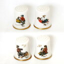 4個セット ビーグル犬と少年 四季 ノーマン ロックウェル Norman Rockwell シンブル 指貫き ゴーハム Gorham 限定発行 【中古】