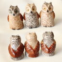 フクロウのフィギュア フィギュリン オウル OWL ハンドペイント シンブル 指貫き アウル 置物 小物 ギフト プレゼント