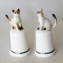 可愛らしい猫 モデルトップ キャット ねこ ネコ ハンドメイド ハンドペイント イギリスシンブル 指貫き ソーイング コレクション アイテム 誕生日 ギフト プ...