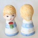 赤い蝶ネクタイ ボーイ&ガール Boy & Girl 男の子と女の子 フィギュリン 人形 エネスコ ドール Enesco Doll シンブル 指貫き ソーイング...