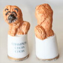 チャウチャウ Chow Chow 犬のフィギュアの乗った モデルトップ シンブル 指貫 エネスコ ENESCO ドッグ 【中古】