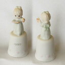 プレシャス モーメンツ Precious Moments キャンドルを持つ可愛い女の子のフィギュア モデルトップ シンブル 指貫き 1990年限定発行 エネスコ ENESCO 【中古】