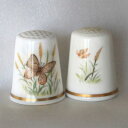 花と蝶 ジャノメチョウ メドウ ブラウン Meadow Brown ロイヤル ウースター Royal worcester バタフライ シンブル 指貫き ソーイン...