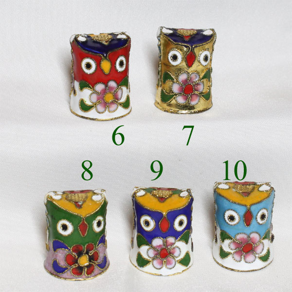 クロワゾネ エナメル フクロウ ふくろう 梟 オウル CLOISONNE 有線七宝 幸運 長寿 ...