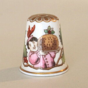 クリスマス 1985年 Christmas 1985 クリスマスプディング レッドロビン スポード SPODE イヤーズ 指貫き シンブル ソーイング コレクション アイテム プレゼント ヴィンテージ 【中古】