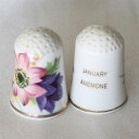 January 1月の花 アネモネ Anemone マンスリー フラワー ロイヤル ジョージア Royal Georgina カナダ 指貫き シンブル ソーイン...
