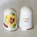 August 8月の花 パンジー Pansy マンスリー フラワー ロイヤル ジョージア Royal Georgina カナダ 指貫き シンブル ソーイング コ...