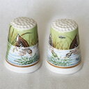 TCC カモ Mallards マラード エサをとるマガモ 鴨 ベール Vale Fine China 1998年 イギリス 指貫き シンブル コレクターズ ク...