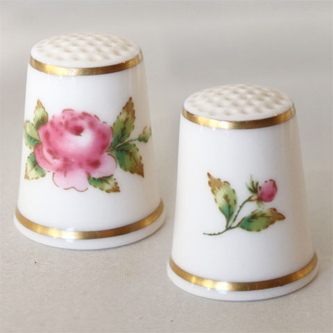 WGPH ロイヤル ウースター Royal Worcester イギリス 薔薇 ピンクローズ Pink Rose THIMBLES OF THE WORLD 039 S GREATEST PORCELAIN HOUSES 1980年 フランクリンミント Franklin Mint シンブル 指貫き ソーイング アイテム プレゼント ヴィンテージ 【中古】 02P20Nov15