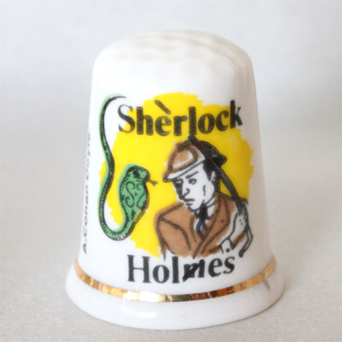 Sherlock Holmes 「　シャーロック・ホームズ　」 イギリスの作家 サー・アーサー・コナン・ドイルの推理小説 名探偵 シャーロックホームズ Swamp Adder　沼の毒蛇 イギリス ファインボーンチャイナ サイズ：約23x23x28mm