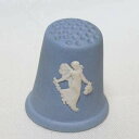 TCC フローラル ガール ジャスパー ウェアー Jasperware ブルー 花カゴを持つ女性 ウェッジウッド Wedgwood シンブル 指貫き ソーイング...