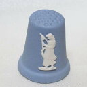 ジャスパーウェアー Jasperware ブルー スピナー スピンドルを持つ女性 ウェッジウッド Wedgwood シンブル 指貫き ソーイング キルト パッチ...