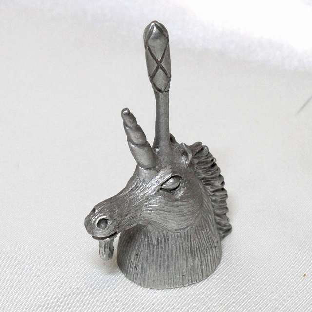 ユニコーン　一角獣　ハンドベル　鈴　ピューター　ヴィンテージ　 Pewter Hand bell 【中古】