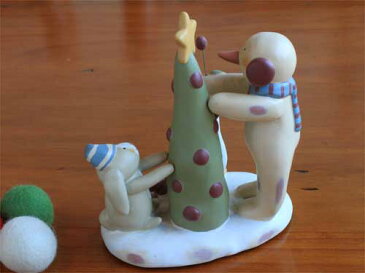 ツリーの飾りつけ スノーマンとウサギとアヒル クリスマス デコレーション うさぎ ラビット バニー グース 陶器 置物 コレクション アイテム 誕生日 ギフト プレゼント 02P19Dec15 02P24Dec15