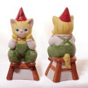 ダンス 椅子に座るバスター 可愛い猫のフィギュア シンブル シュミッド Schmid キティ キューカンバー キャット ねこ ネコ ハンドペイント B.Shac...
