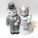 アルバート ウェディング 新郎 新婦 可愛い猫のフィギュア シュミッド Schmid キティ キューカンバー キャット ねこ ネコ ハンドペイント B.Shackman シャックマン コレクション 誕生日 ギフト プレゼント ウェルカムドール 【中古】